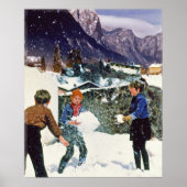 Poster Enfants à portée libre en hiver (Devant)