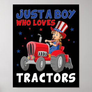 Poster Enfants Agritourisme 4 juillet Juste un garçon qui