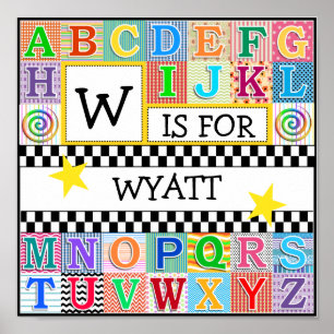 Poster Enfants Alphabet Art 11x11 Personnalisé