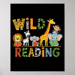 Poster Enfants amoureux de la lecture lisant des livres s