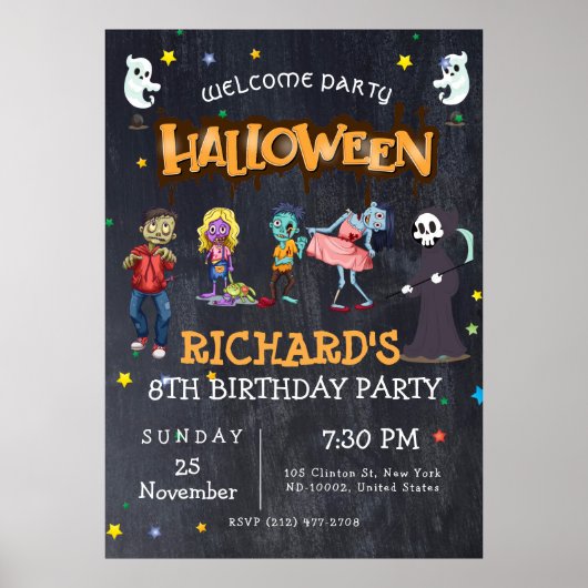 Poster Enfants Amusants Costume Halloween Anniversaire Fê (Devant)