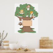 Poster Enfants amusants jouant dans l'arbre Apple (Cuisine)