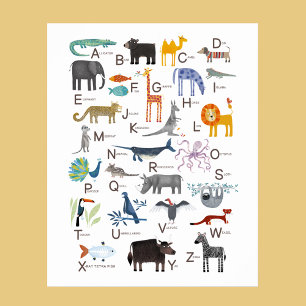 Poster Enfants Animal ABC Alphabet Art