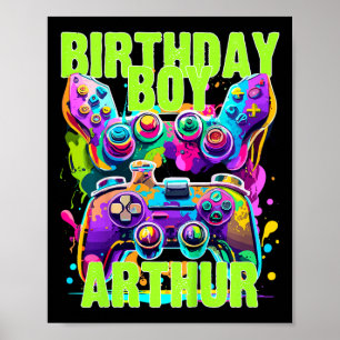 Poster Enfants Arthur Birthday Boy Vidéo Jeu Anniversaire