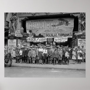 Poster Enfants au cinéma, 1925. Photo ancienne