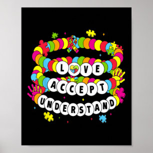 Poster Enfants Autistes Filles Aimer Accepter Comprendre 