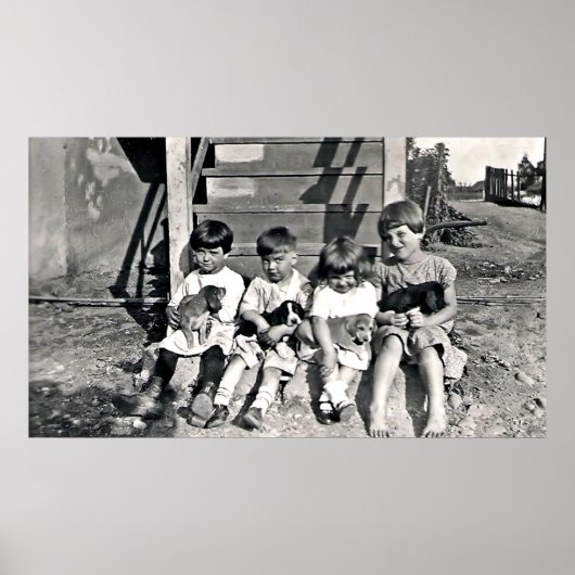 Poster Enfants avec chipettes Imprimer (Devant)