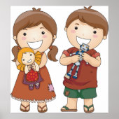 Poster Enfants Avec Jouets (Devant)