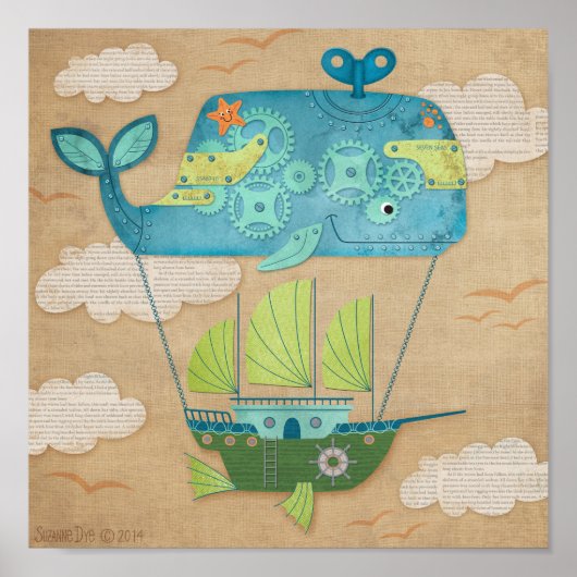 Poster Enfants Baleine Nursery Art Imprimer (Devant)