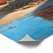 Poster Enfants Bâtir un château de sable sur la plage (Coin)