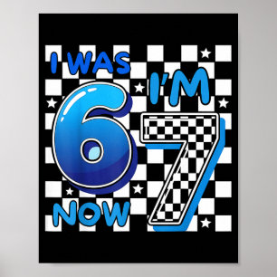 Poster Enfants Bleu à Carreaux J'avais 6 ans Maintenant J
