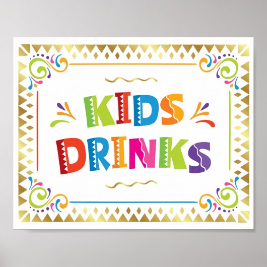 Poster ENFANTS BOISSONS Fiesta Party Signal Imprimer (Devant)