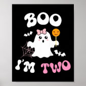 Poster Enfants Boo I'm Two Ghost Second 2nd Birthday Supe (Devant)