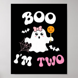 Poster Enfants Boo I'm Two Ghost Second 2nd Birthday Supe