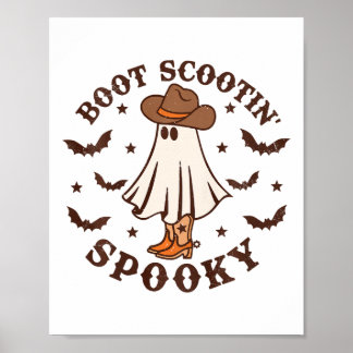 Poster Enfants Boot Scootin Éffrayant Halloween Retro F