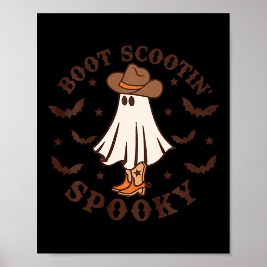 Poster Enfants Boot Scootin Éffrayant Halloween Retro F (Devant)