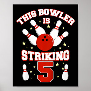 Poster Enfants Ce Bowler Frappe 5 Ans Vieux Funny 5ème B