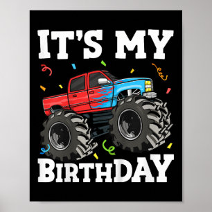 Poster Enfants C'Est Mon Anniversaire Monster Camion Anni