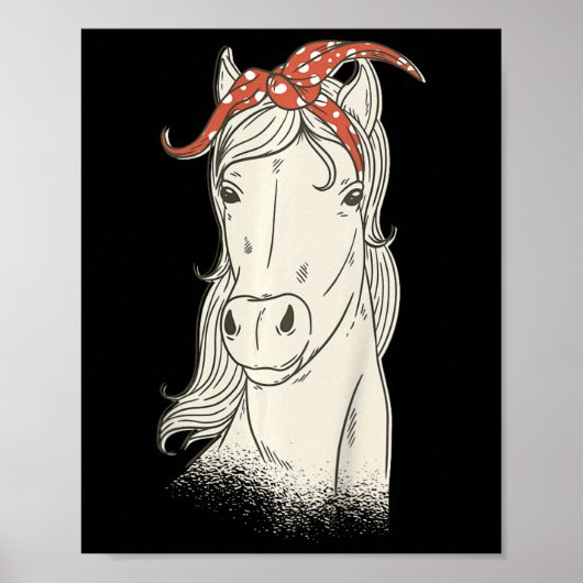 Poster Enfants Cheval Avec Bandana - Jolie Équitation Ho (Devant)
