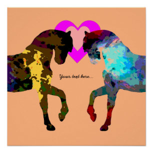 Poster Enfants Cheval et Coeurs