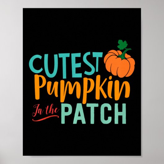 Poster Enfants Citrouille Cutest Dans Le Patch Fun Automn (Devant)