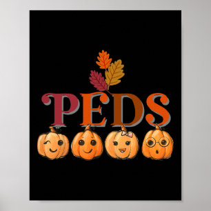 Poster Enfants Citrouilles mignons Chute Thanksgiving Nur