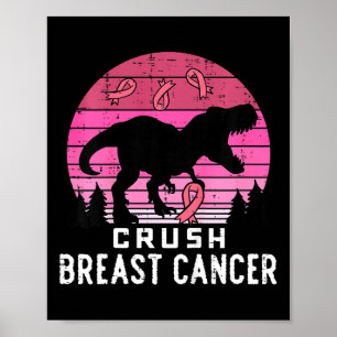 Poster Enfants Crush Cancer du sein Pink Trex Dino Sensib