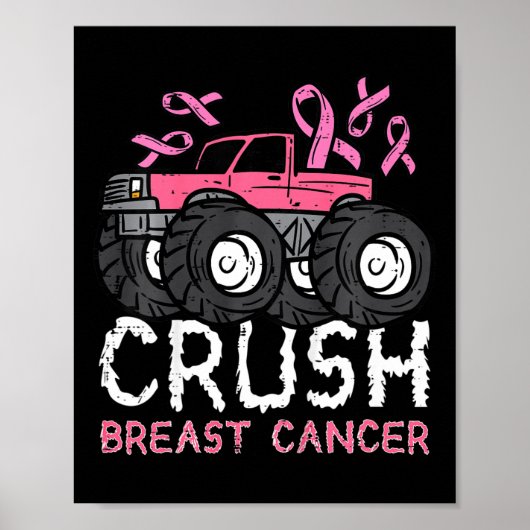 Poster Enfants Crush Cancer du sein Sensibilisation Monst (Devant)