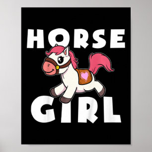 Poster Enfants Cute Horse Girl Pony Maid Gallop Ride Girl