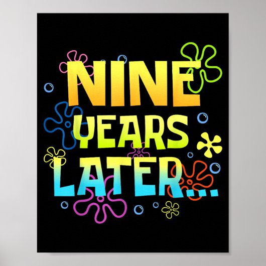Poster Enfants d'anniversaire de 9 ans (Devant)