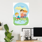Poster Enfants Dans La Pluie (Bureau à domicile)