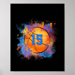 Poster Enfants de 15 ans 15e anniversaire de basket-ball 