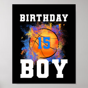 Poster Enfants de 15 ans 15e anniversaire Garçon Annivers