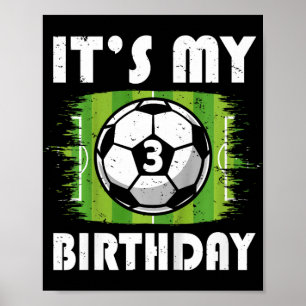 Poster Enfants de 3 ans Joueur de football Enfants 3e ann