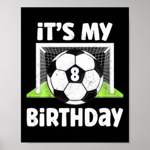 Poster Enfants de 8 ans Football Joueur de 8e anniversair