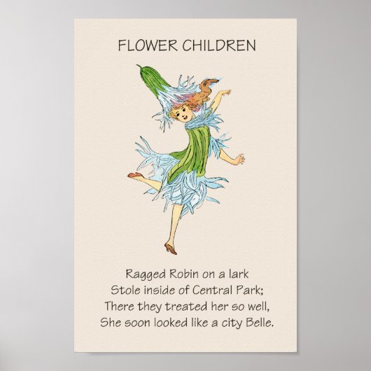 Poster Enfants de fleurs de livre ancien RAGGED ROBIN (Devant)