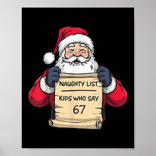 Poster Enfants de la liste vilains de Santa qui disent 67