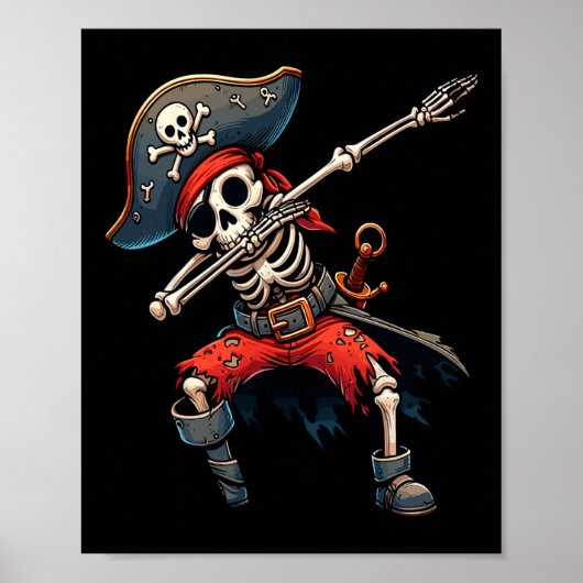Poster Enfants de pirates squelette Dabbing  (Devant)
