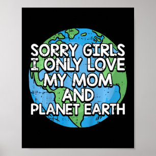 Poster Enfants Désolé Filles Je N'Aime Que Ma Mère Jour d