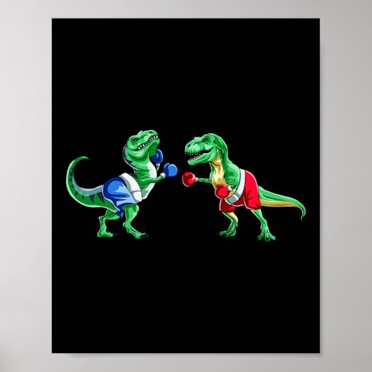 Poster Enfants Dinosaure Boxe T Rex T Chemise Gants Cadea (Devant)
