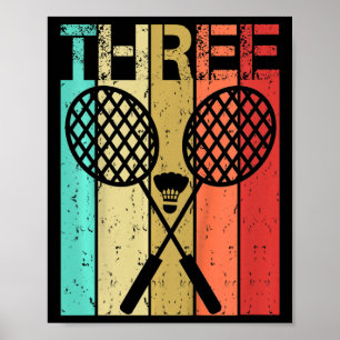 Poster Enfants Dminton 3 Anniversaire Garçon fille Dminto