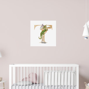 Poster Enfants Dragon Nom personnalisé Monogramme T Nurse