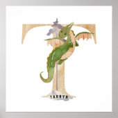 Poster Enfants Dragon Nom personnalisé Monogramme T Nurse (Devant)