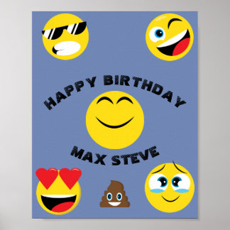 Poster Enfants Emoji Joyeux anniversaire