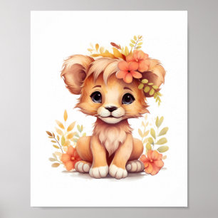 Poster Enfants en pépinière de Lion baisés au soleil