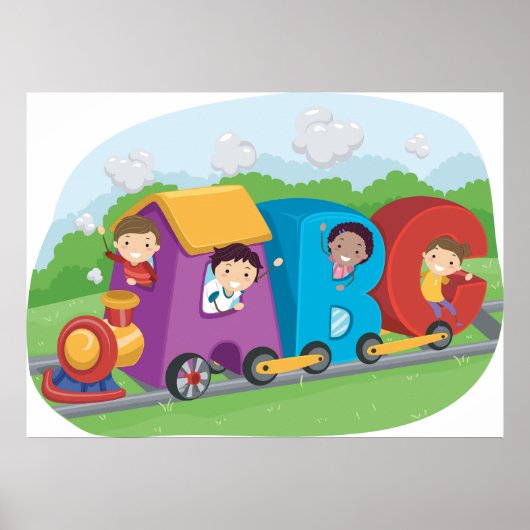 Poster Enfants En Train Alphabet (Devant)