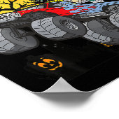 Poster Enfants Enfants Squelette Monstre Camion Lune bonb (Coin)