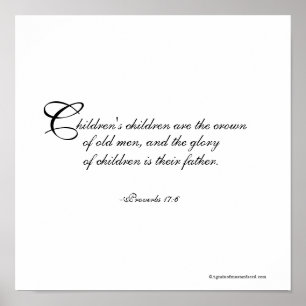 Poster Enfants Fête des pères de la Bible Citation