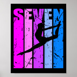 Poster Enfants Filles Gymnastique 7e anniversaire Danse D