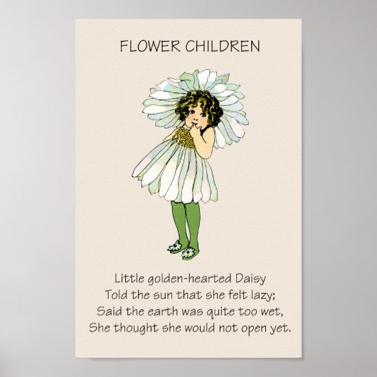 Poster Enfants Fleur de Livre Ancien DAISY (Devant)